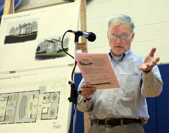 Municipal Building Committee Co-Chair Pete Jackson introduces Article 18.