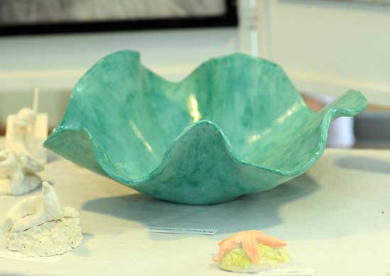 A glazed bowl created by junior John Hubert.
